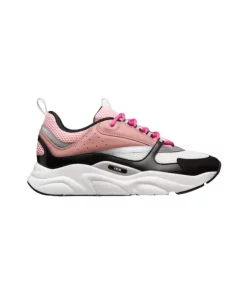 B22 SNEAKER PINK AND WHITE TECHNICAL MESH WITH PINK AND BLACK CALFSKIN - CD130