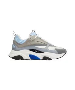 B22 SNEAKER WHITE AND BLUE TECHNICAL MESH AND GRAY CALFSKIN - CD127