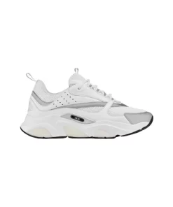 B22 Sneaker White Technical Mesh With White And Silver-Tone Calfskin - CDO82