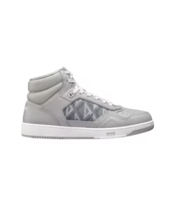 B27 LOW-TOP SNEAKER DIOR GRAY SMOOTH CALFSKIN AND CD DIAMOND CANVAS - CD101