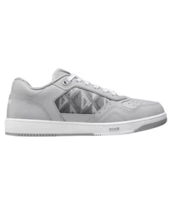 B27 LOW-TOP SNEAKER DIOR GRAY SMOOTH CALFSKIN AND CD DIAMOND CANVAS - CDO99