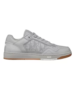 B27 LOW-TOP SNEAKER GRAY SMOOTH CALFSKIN AND DIOR OBLIQUE GALAXY LEATHER - CDO86