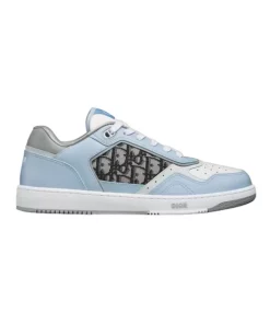 B27 LOW-TOP SNEAKER LIGHT BLUE, WHITE AND DIOR GRAY SMOOTH CALFSKIN - CD108