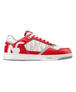 B27 LOW-TOP SNEAKER RED AND WHITE SMOOTH CALFSKIN - CDO90