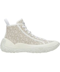 B28 HIGH-TOP SNEAKER OFF-WHITE DIOR OBLIQUE JACQUARD AND WHITE RUBBER - CDO084