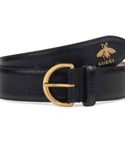 GUCCI BEE PENDANT LEATHER BELT - B48