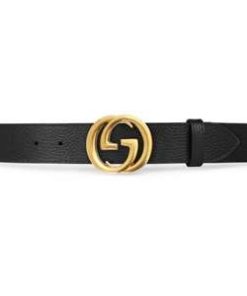 GUCCI MEN'S INTERLOCKING GG REVERSIBLE LEATHER BELT - B47