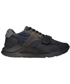 BURBERRY GREY VINTAGE CHECK SNEAKERS - BBR097