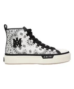 AMIRI BANDANA-PRINT HIGH-TOP SNEAKERS - AM021