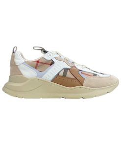 BURBERRY LEATHER AND SUEDE SNEAKERS - BBR129