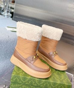 Gucci Horsebit chevron-quilted boots - GC200