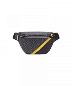 FENDI GRAY FABRIC BELT BAG - WFB012