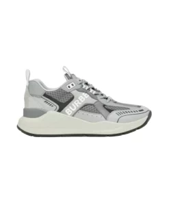 LOGO PRINT LEATHER, SUEDE AND MESH SNEAKERS - BBR107