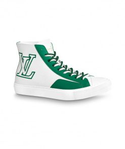 LOUIS VUITTON SNEAKERS BOOTS GREEN GRAINED CALF LEATHER - LSVT098