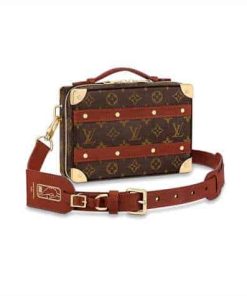 LOUIS VUITTON X NBA HANDLE TRUNK MONOGRAM COATED CANVAS TEXTILE LINING IN BROWN M45785