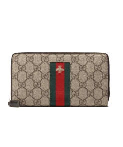 GUCCI WEB GG SUPRE ZIP AROUND WALLET