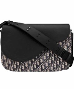 BEIGE AND BLACK DIOR OBLIQUE JACQUARD AND BLACK GRAINED CALFSKIN