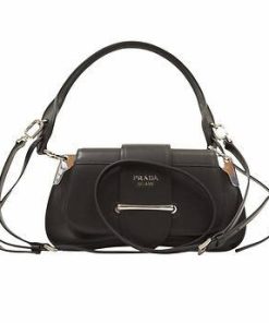 prada sidonie black leather shoulder bag_1