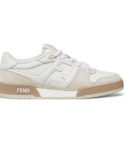 Fendi Match Low-Top Sneakers In White Suede - FD31