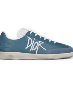 DIOR B01 SNEAKER BLUE SMOOTH CALFSKIN AND SUEDE WITH DIOR AND SHAWN SIGNATURE - CD57