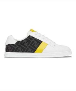 FENDI FF LOGO PRINT LOW-TOP SNEAKERS - FD17