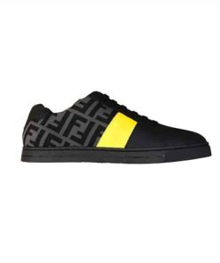 FENDI FF LOGO PRINT LOW-TOP SNEAKERS - FD18