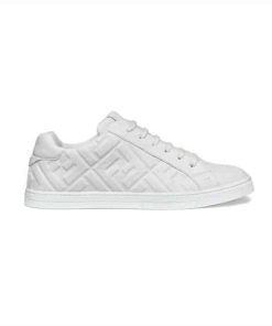 FENDI WHITE NAPPA LEATHER LOW TOP SNEAKERS - FD09