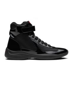 PRADA AMERICA'S CUP HIGH-TOP SNEAKERS IN BLACK - PRD021