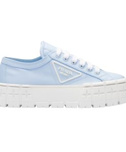 PRADA DOUBLE WHEEL RE-NYLON GABARDINE SNEAKERS LIGHT BLUE - PRD085