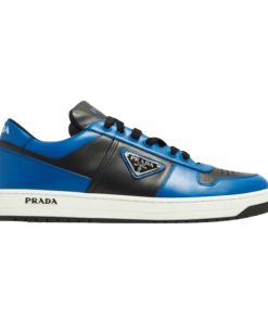 PRADA DOWNTOWN LEATHER SNEAKERS BLUE - PRD094