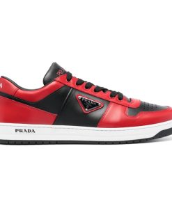 PRADA DOWNTOWN LEATHER SNEAKERS RED - PRD093