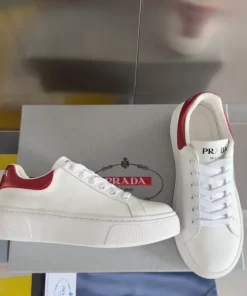 PRADA MACRO RE-NYLON AND BRUSHED LEATHER SNEAKERS - PRD062