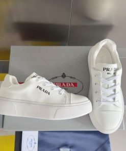 PRADA MACRO RE-NYLON AND BRUSHED LEATHER SNEAKERS - PRD064