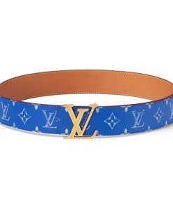 LOUIS VUITTON LV INITIALES 40MM REVERSIBLE BELT IN BLUE - B107