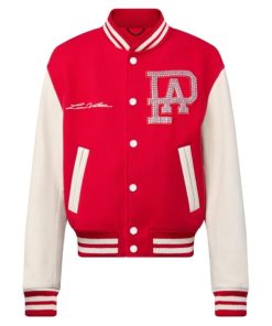 Louis Vuitton Mix Leather Varsity Blouson in red and white - LC003